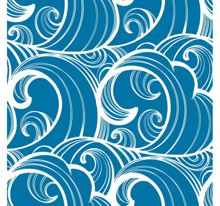 Tapete Kopfteil welliges blaues muster - TenStickers