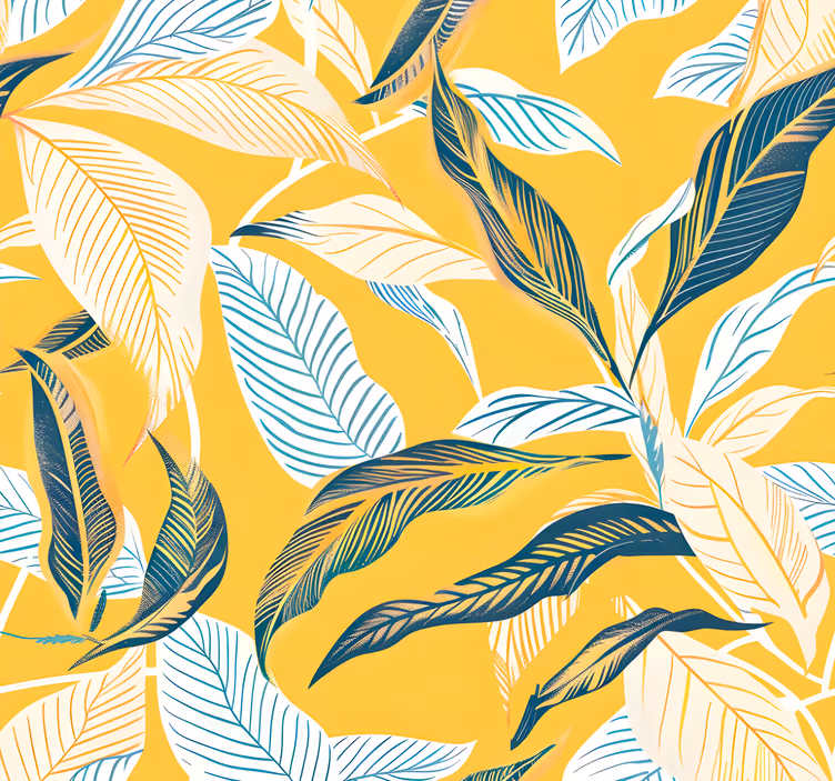 Tapete gelb mediterrane flora - TenStickers