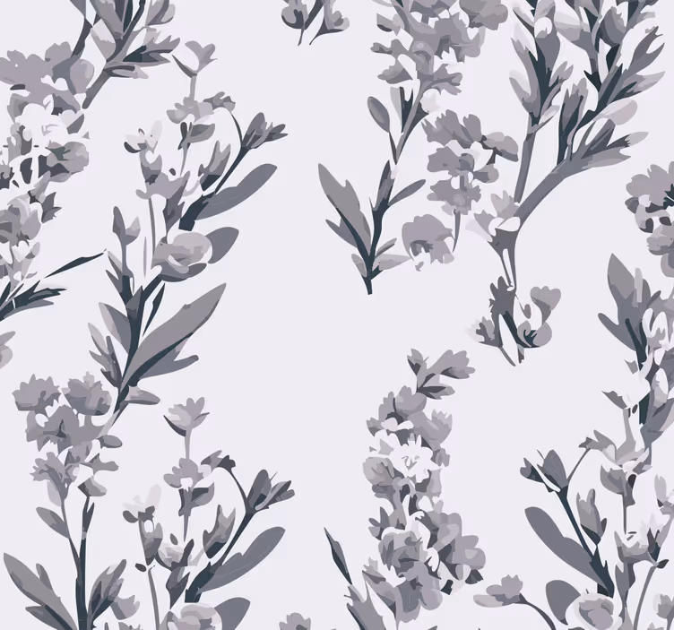 Tapete grau blumendesign - TenStickers