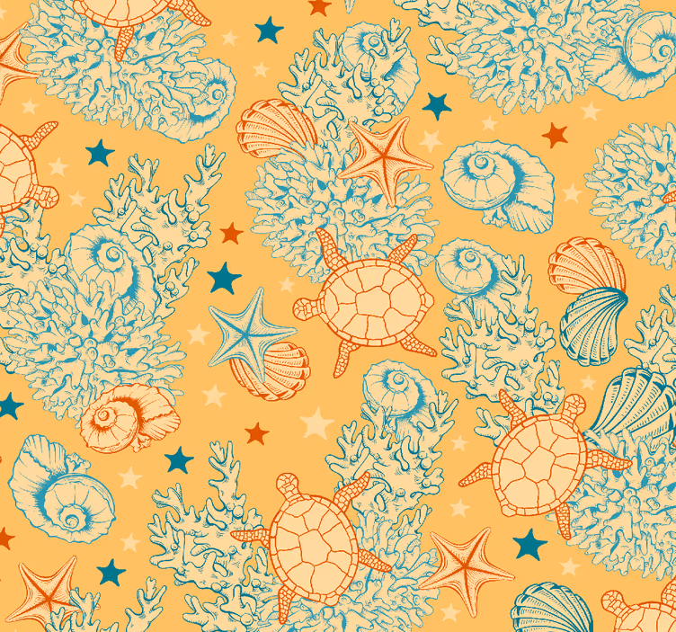 Tapete Fische ensemble mit maritimen motiven - TenStickers