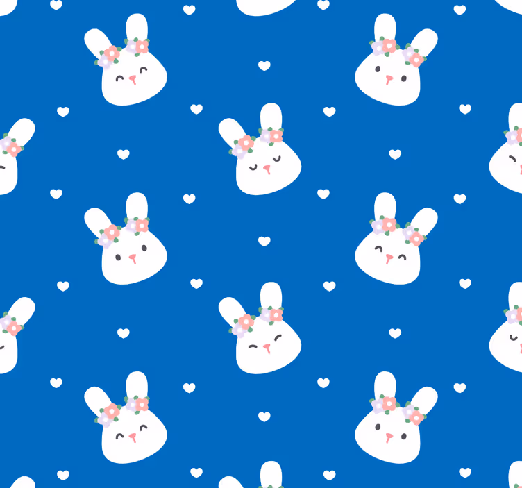 Tapete Tiere hasenmuster - TenStickers