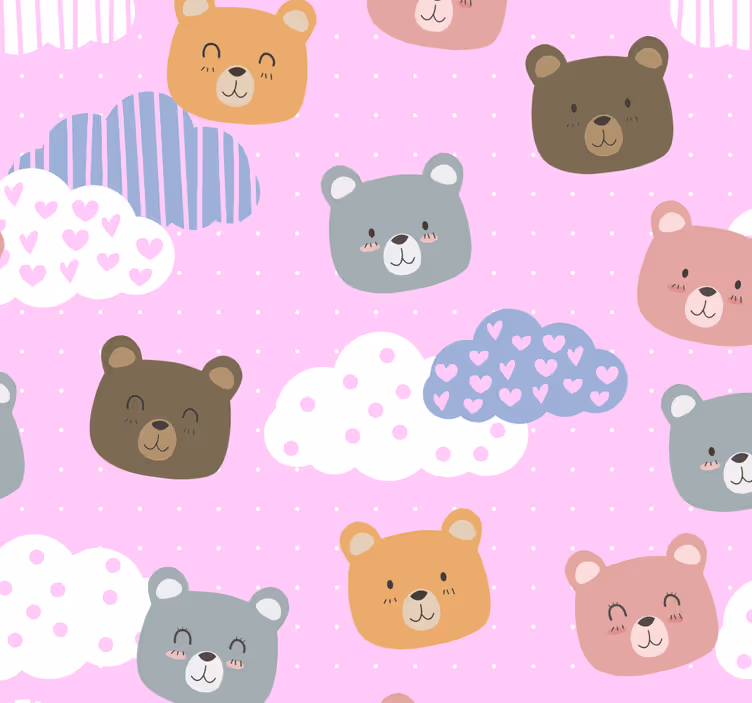 Tapete Baby kuschelbären muster - TenStickers