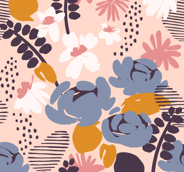 Tapete florale Ornamente florales botanisches muster - TenStickers