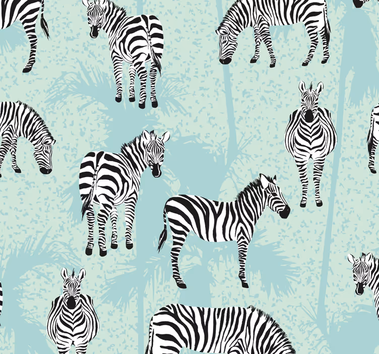 Zebra Tapete mit zebramuster - TenStickers