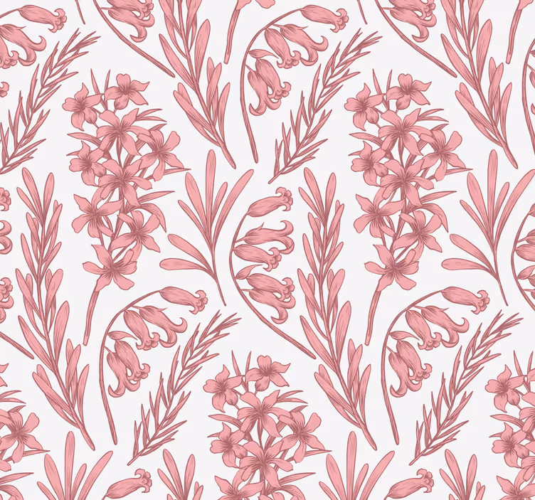 Blumentapete blumenmuster lavendel - TenStickers
