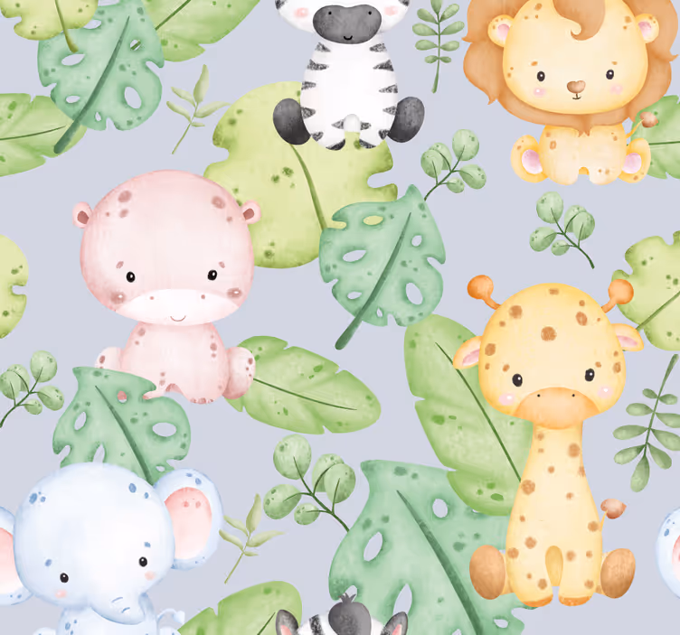 Tiere Tapete baby-design - TenStickers