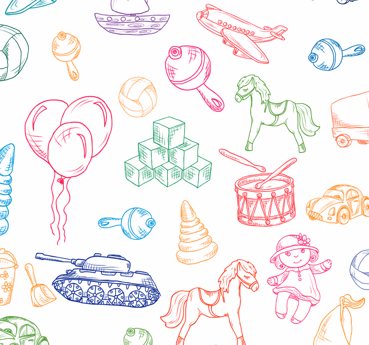Tapete Baby verspielte kindheitsmotive - TenStickers