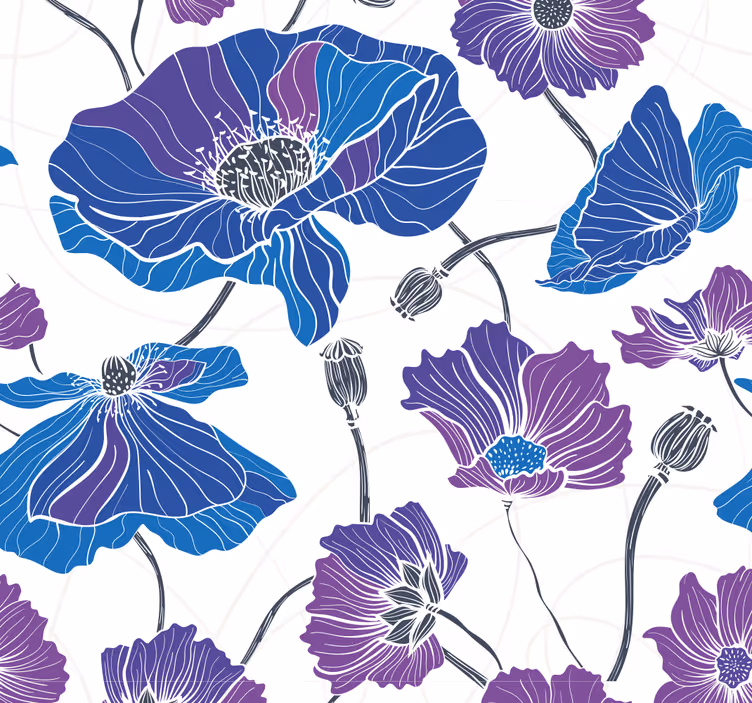 Blumentapete blumenblütenszene - TenStickers