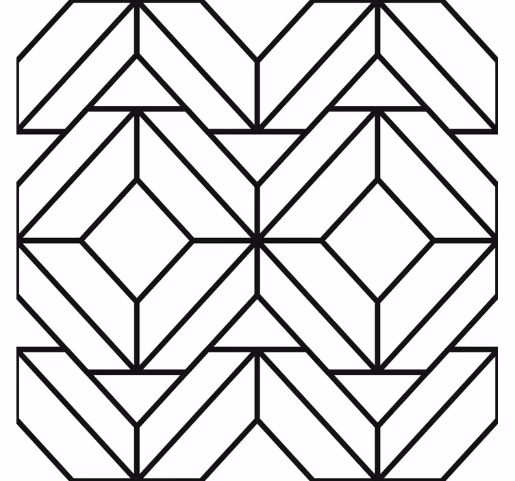 Tapete Modern schwarz weiß, geometrisches muster - TenStickers