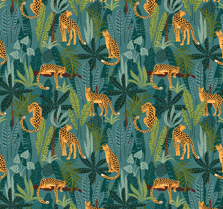 Dschungel Tapete 3 leoparden im dschungel - TenStickers