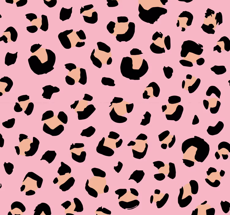 Tapete Kinderzimmer Schwarz-rosa aquarell leopardenmuster - TenStickers