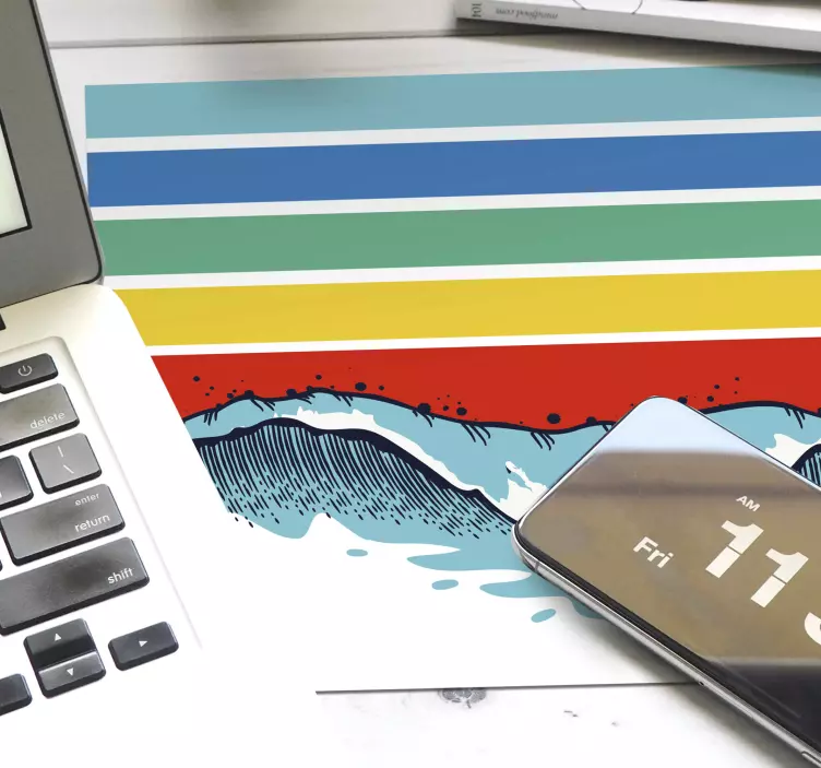 Mousepad 70's Sun Retro wellen - TenStickers