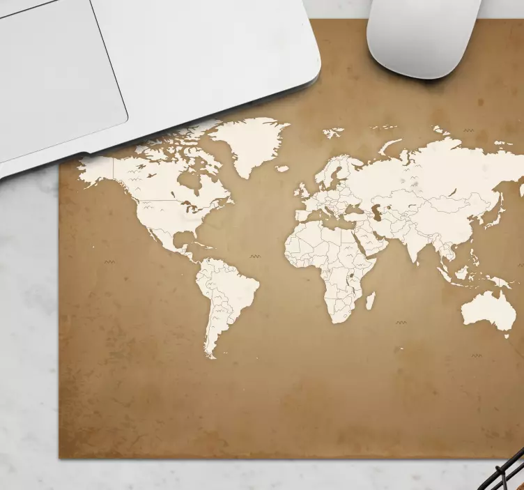 Mousepad Weltkarte Vintage Hintergrund - TenStickers