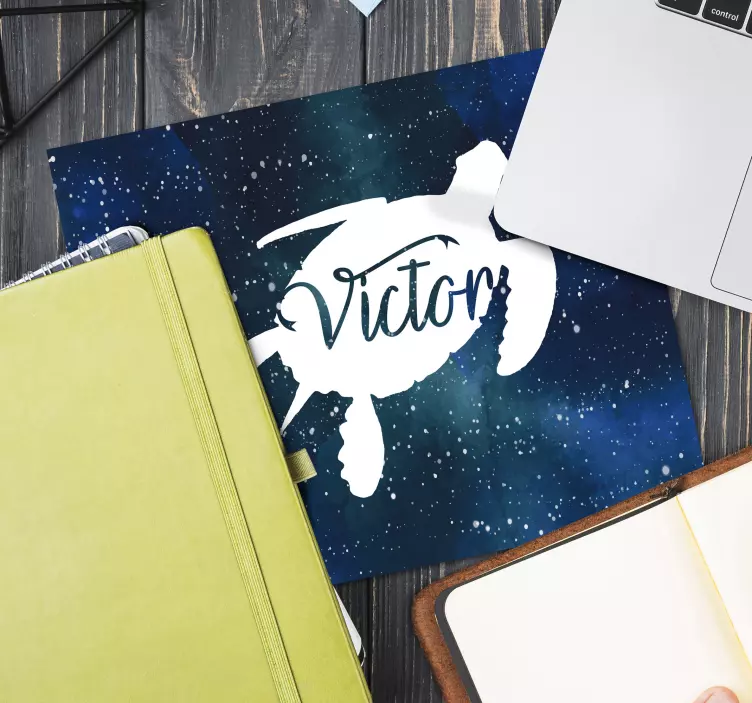 Personalisiertes Schildkröte mit Galaxie Mauspad - TenStickers