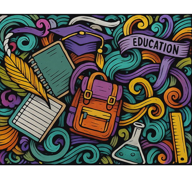 Rollo Fenster Jugendzimmer bunte abstrakte objekte - TenStickers