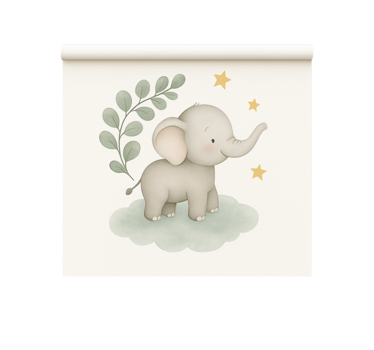 Rollo fenster skandinavisch anpassbarer wolkenbaby-elefant - TenStickers