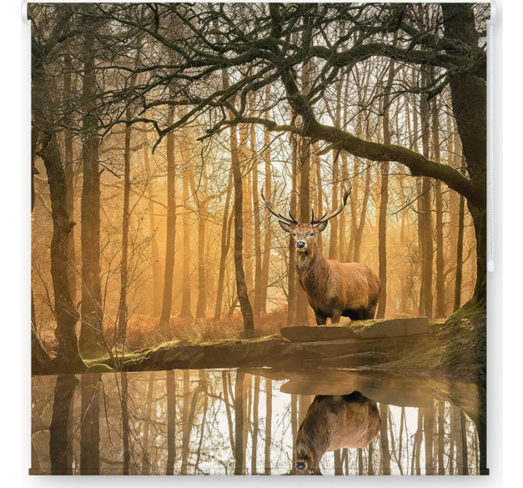 Rollo fenster baum goldener hirschsee - TenStickers