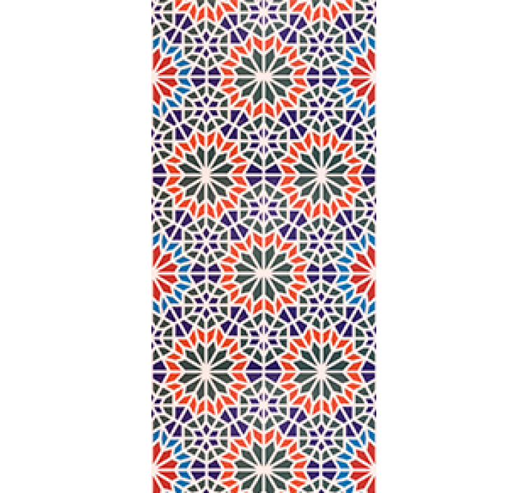 Rollo fenster küche mit coolen bunten fliesen - TenStickers