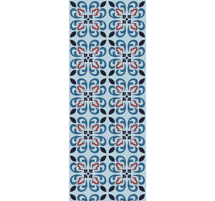 Rollo fenster küche mit babyblauen runden fliesen - TenStickers