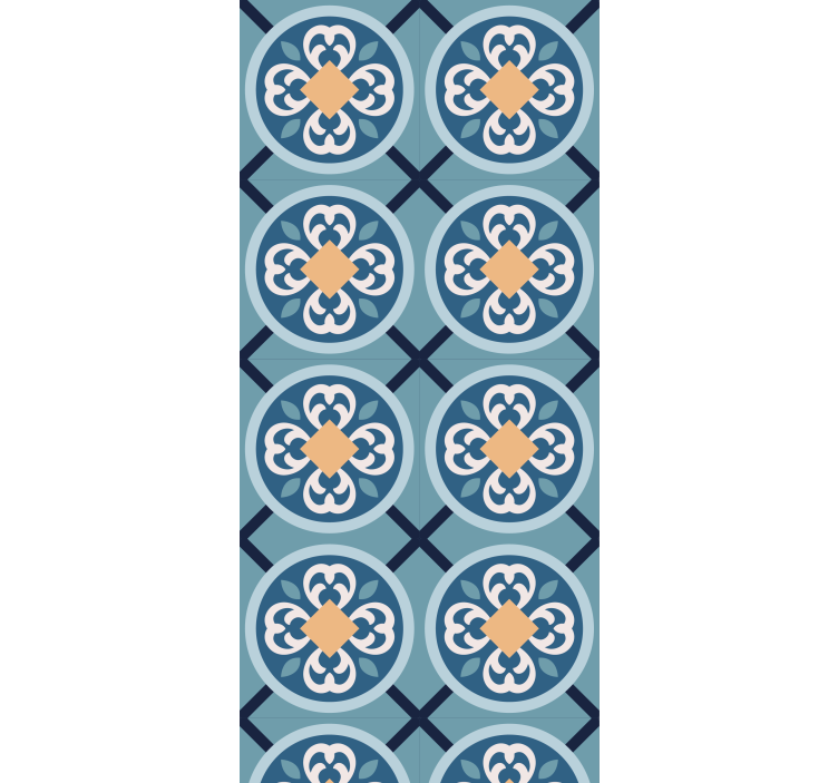 Rollo fenster küche in meerblauen portugiesischen fliesen - TenStickers