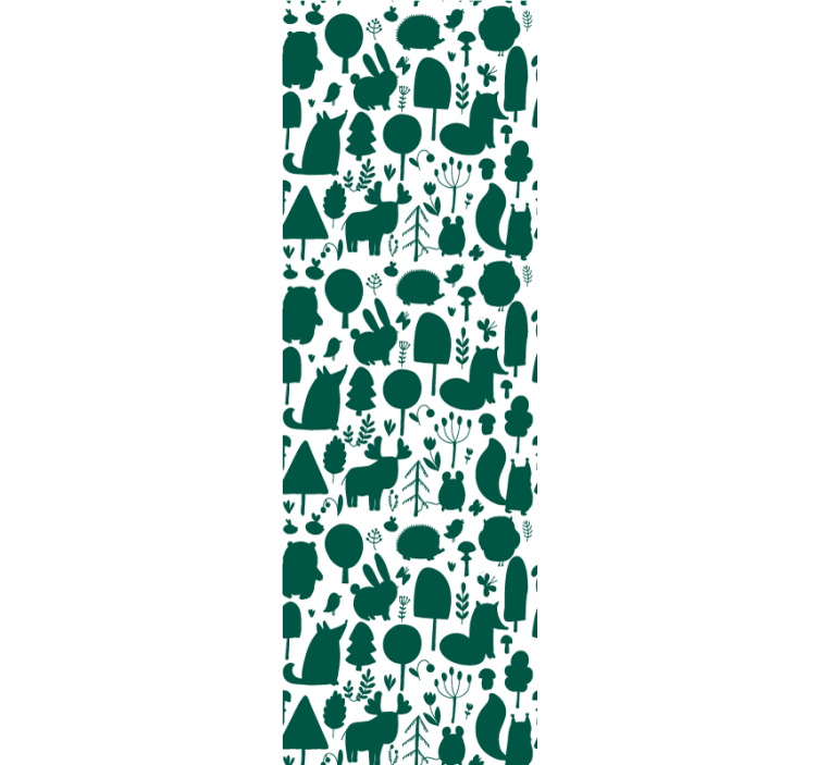 Rollo fenster kinderzimmer mit waldtier-silhouetten - TenStickers