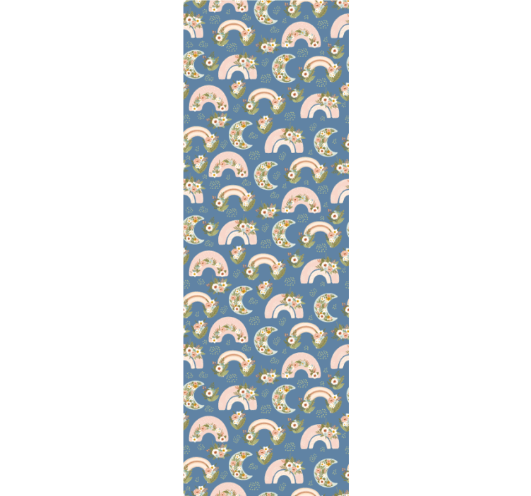 Rollo fenster kinderzimmer mit buntem regenbogen und blumen - TenStickers