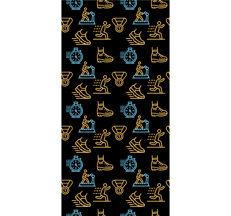 Rollo fenster jugendzimmer mit leuchtenden neon-icons - TenStickers