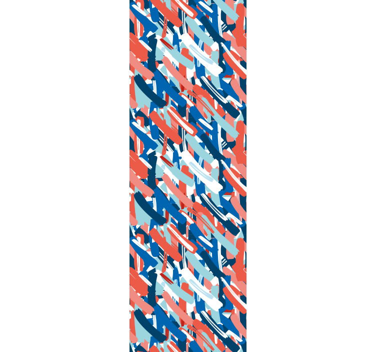 Rollo fenster jugendzimmer in rot blau weiß pinselstriche - TenStickers