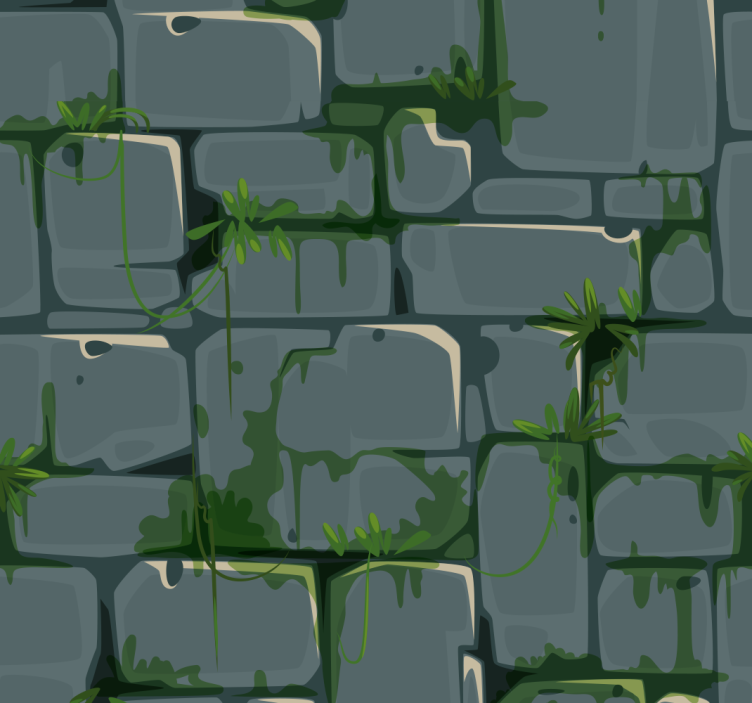 Rollo fenster jugendzimmer grüner backstein blattakzent - TenStickers