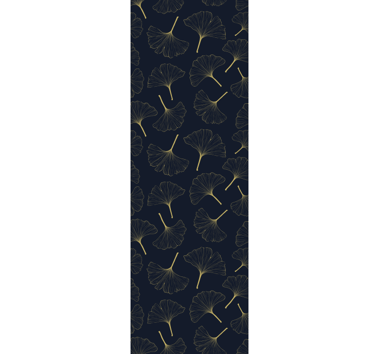 Rollo fenster modern mit 3d goldenen ginkgo blättern - TenStickers