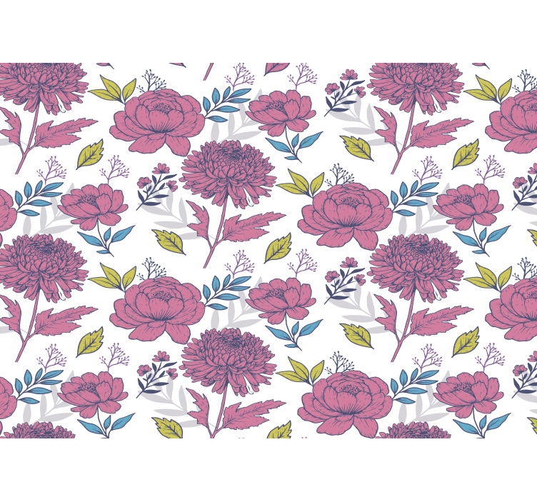 Rollo fenster küche mit großem bunten blumenmuster - TenStickers