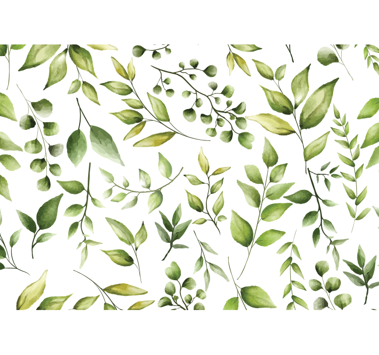 Rollo fenster küche aquarell eukalyptusblätter - TenStickers