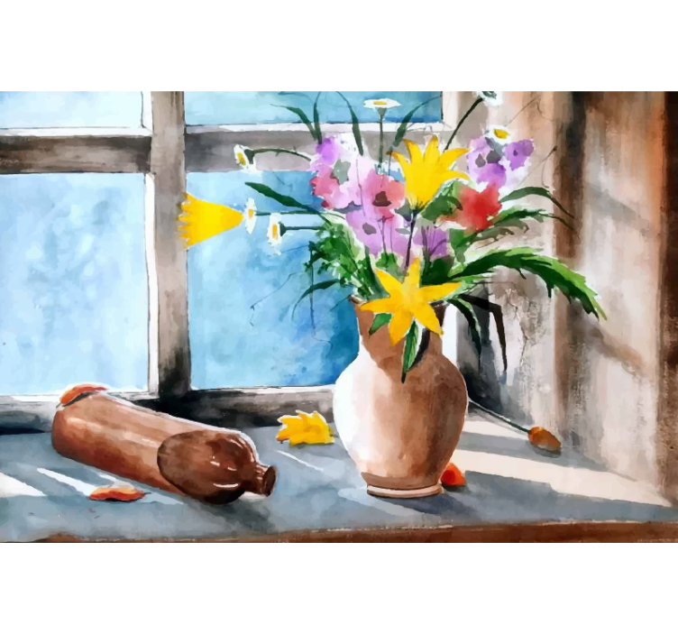 Rollo fenster küche im vintage pflanzen design - TenStickers