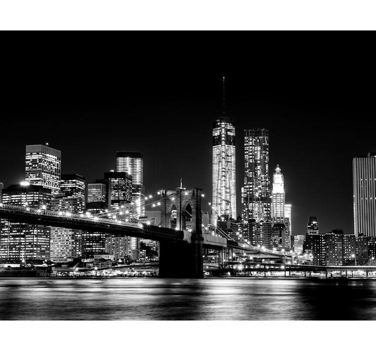 Rollo fenster schwarz fototapete new york ostfluss - TenStickers