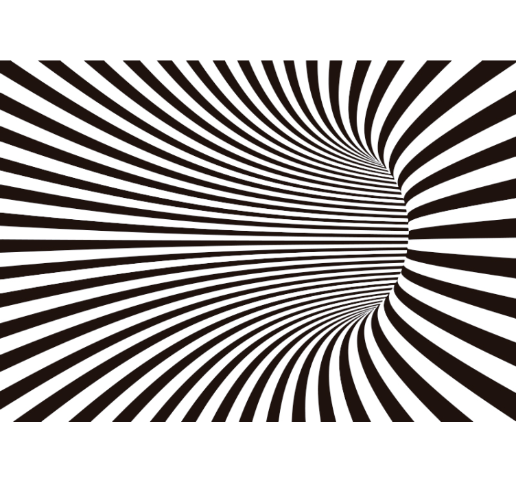 Rollo fenster schwarz tapete schwarz-weiß 3d tunnel - TenStickers