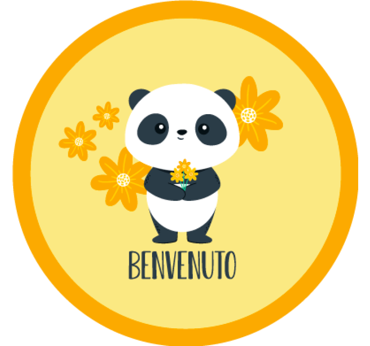 Rollo fenster gelb panda willkommen in meinem zimmer - TenStickers