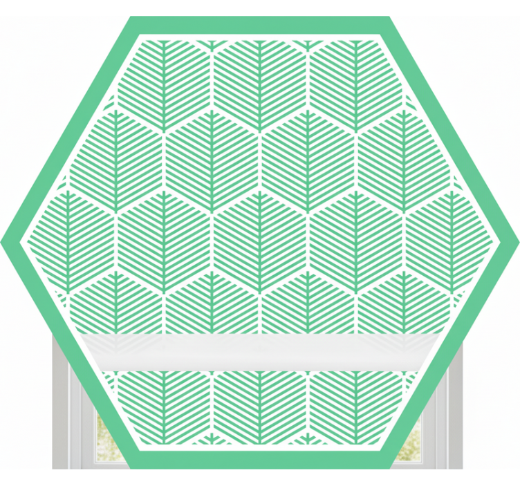 Rollo fenster grün mit hexagonalen pflanzenmotiven - TenStickers