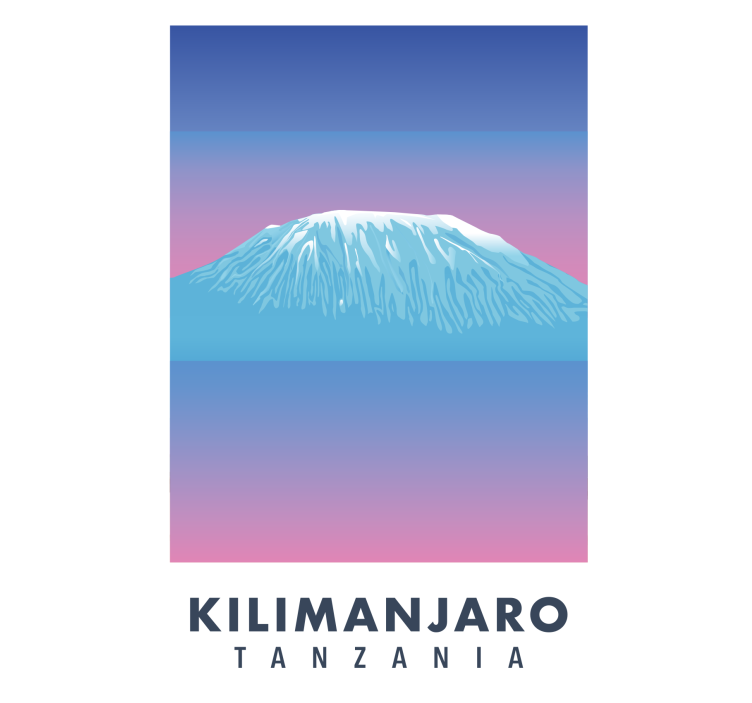 Rollo fenster wohnzimmer kilimanjaro retro-leinwand - TenStickers
