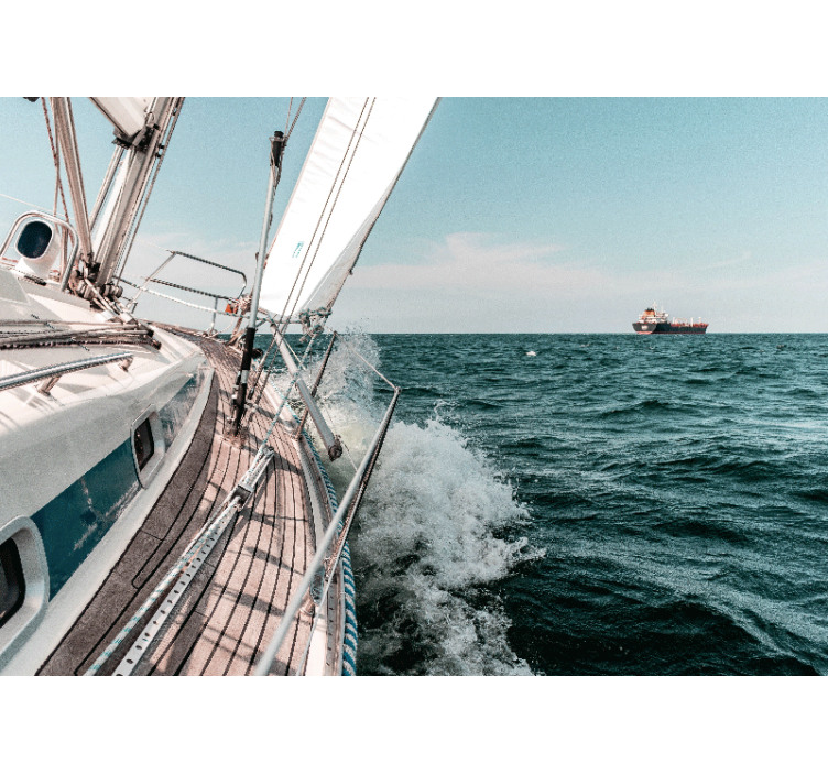 Rollo fenster wohnzimmer meer yacht 3d effekt - TenStickers