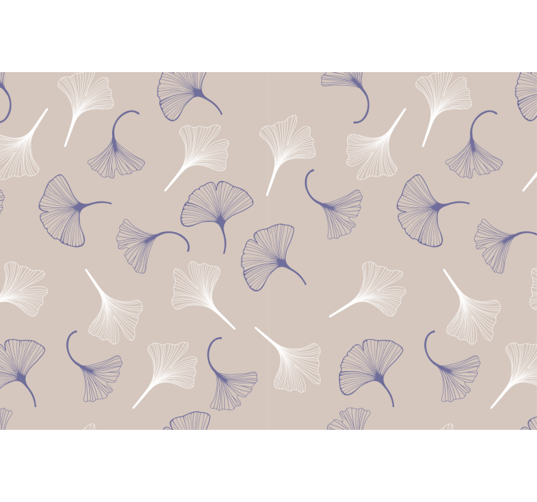 Rollo fenster wohnzimmer ginkgo blätter creme - TenStickers