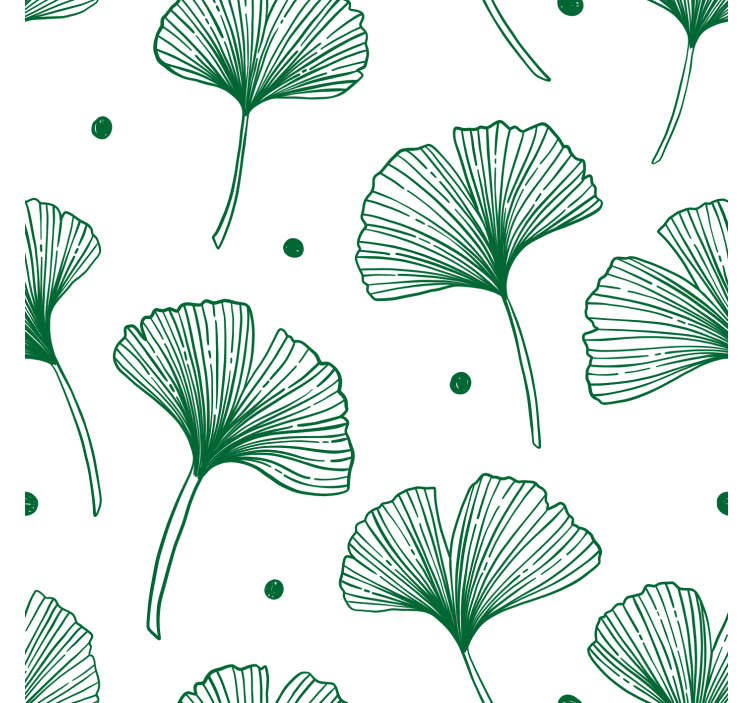 Rollo fenster wohnzimmer große ginkgo grüne blätter - TenStickers