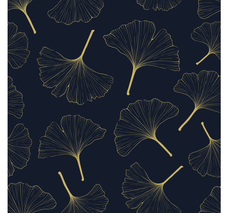 Rollo fenster wohnzimmer mit 3d goldenen ginkgo-blättern - TenStickers