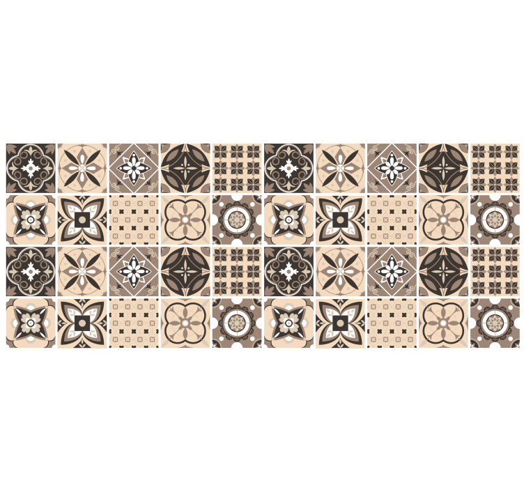Rollo fenster beige mit geometrischem fliesenmuster - TenStickers
