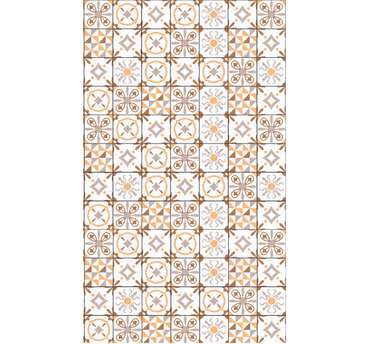 Rollo fenster beige mit braunem quadratmuster - TenStickers