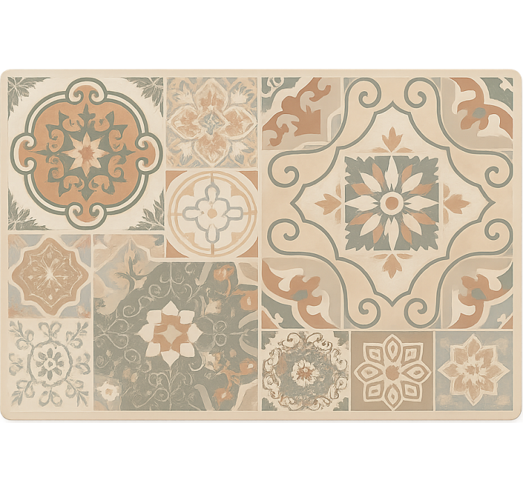 Rollo fenster beige zementfliesen verschiedene größen - TenStickers