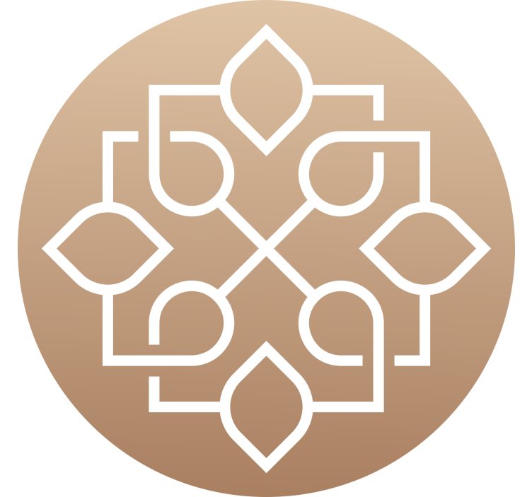 Rollo fenster beige mit geometrischem mandala design - TenStickers