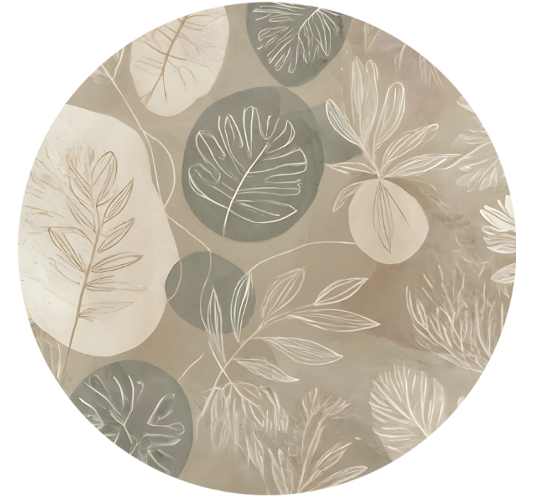 Rollo fenster beige neutrales botanisches abstract - TenStickers
