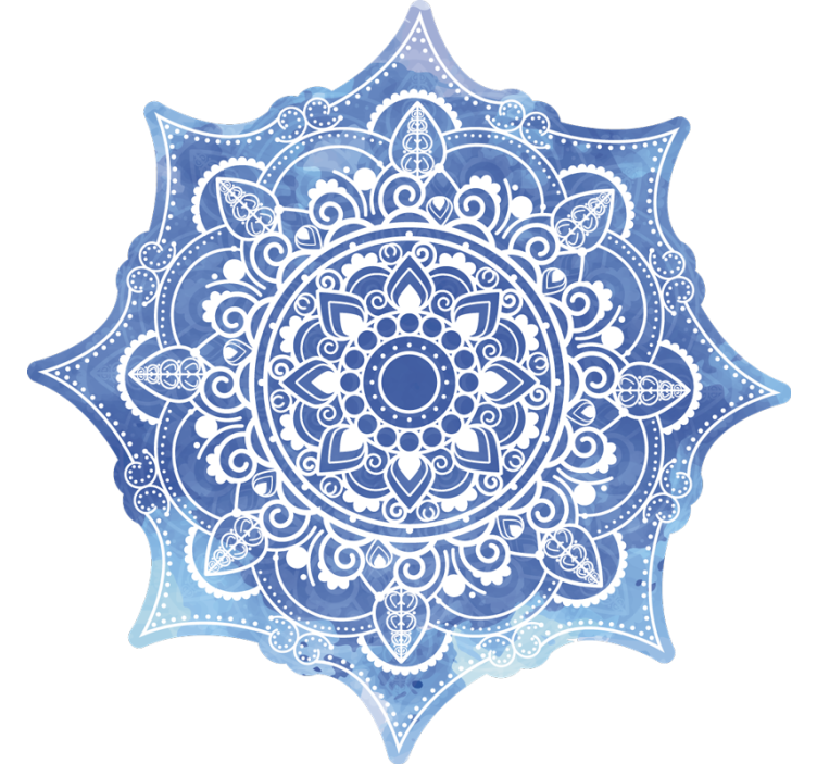 Rollo fenster schlafzimmer aquarella blau mandala - TenStickers