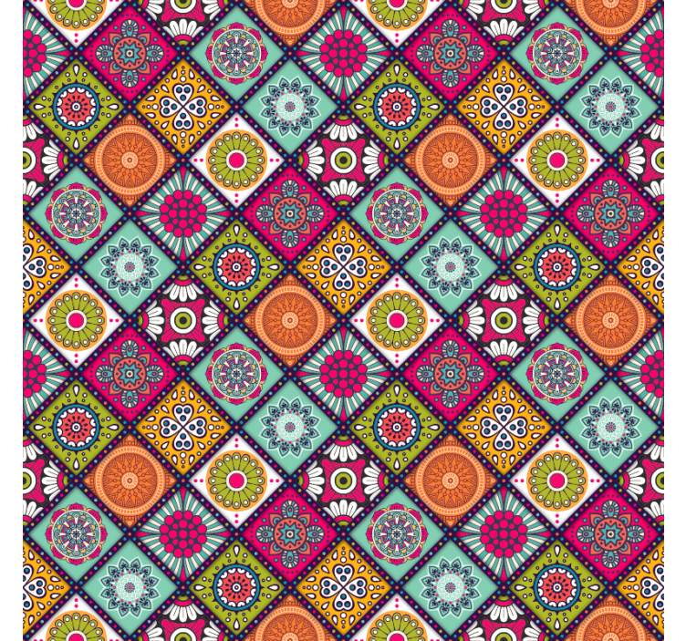 Rollo fenster schlafzimmer mit buntem mandala-muster - TenStickers