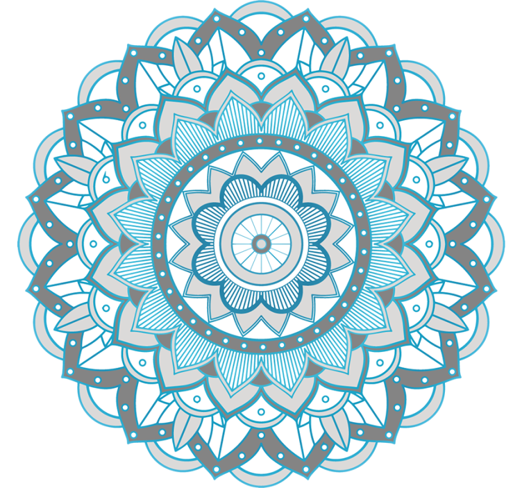 Rollo fenster schlafzimmer mit blauem mandala-design - TenStickers